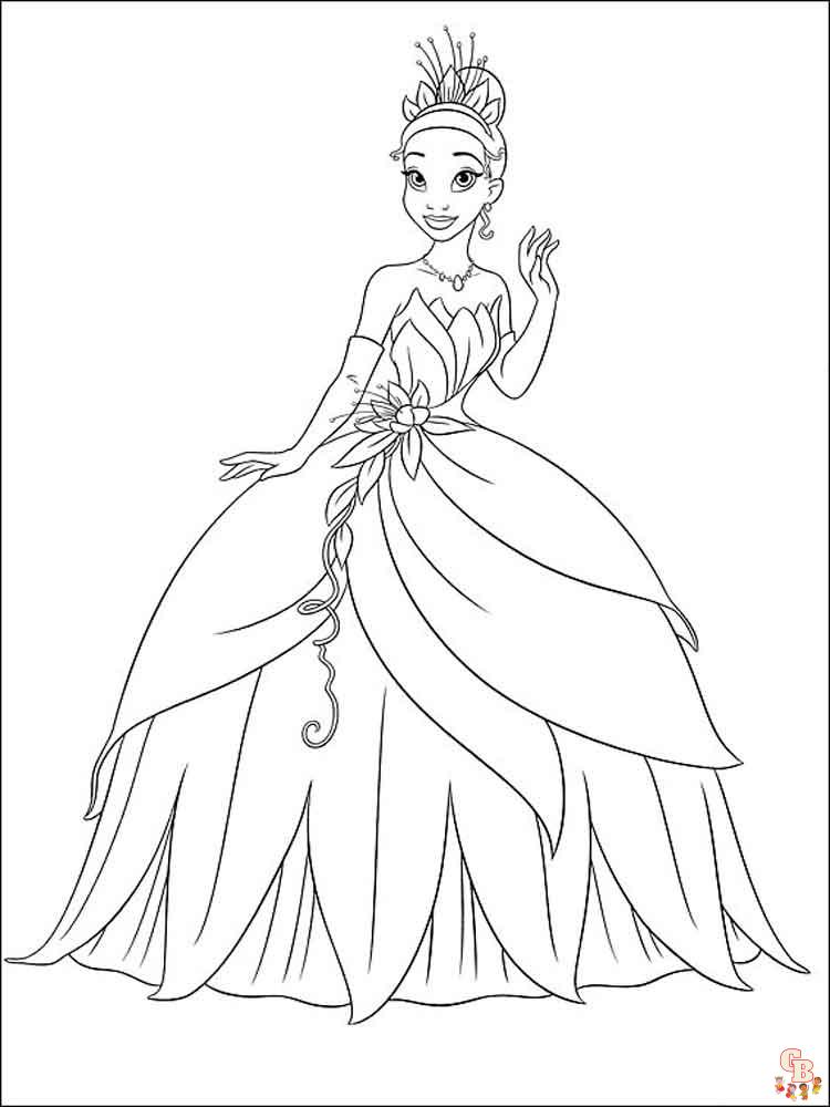 Planse de colorat prințesa Tiana 7