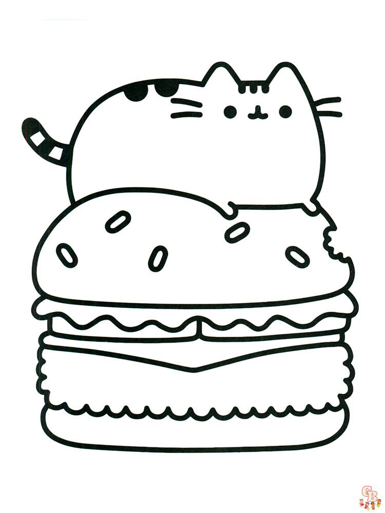Pusheen coloring pages 11