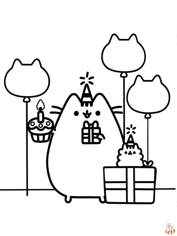 Pusheen coloring pages 12