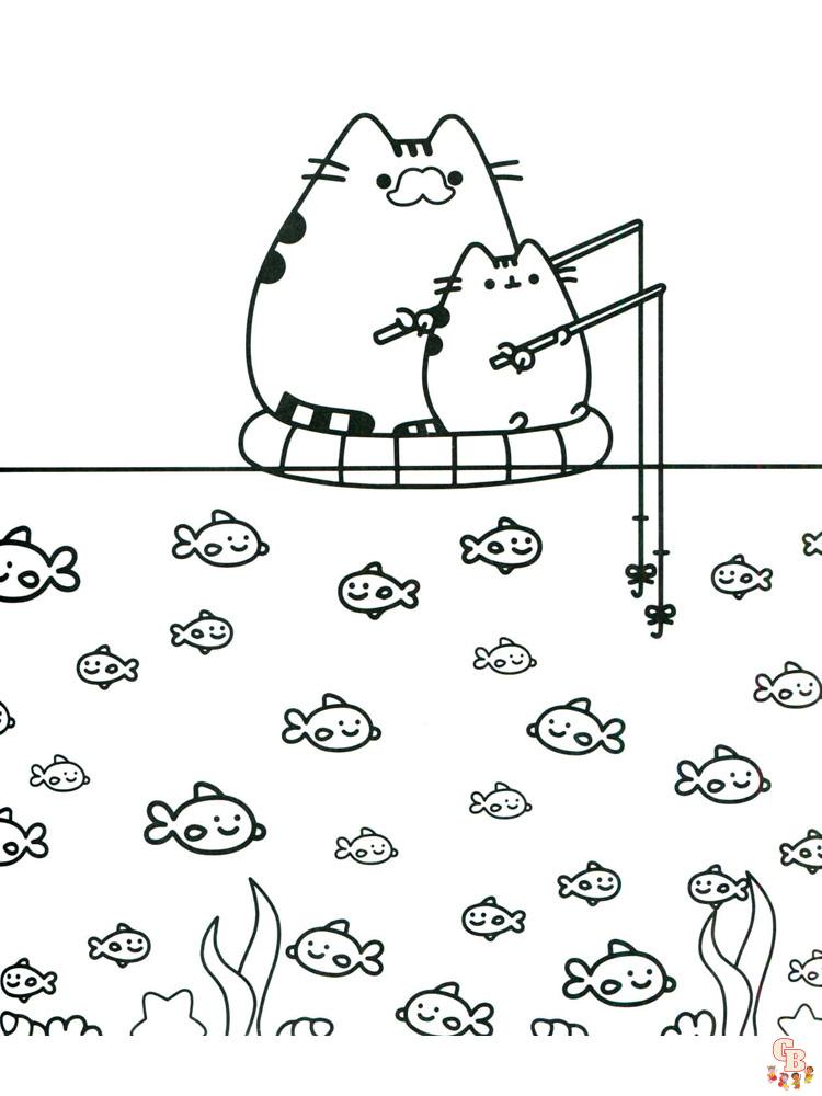 Pusheen coloring pages 13