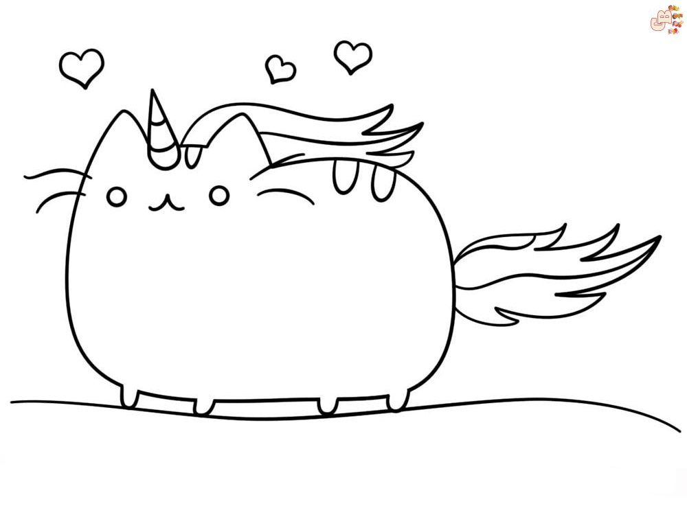 Pusheen coloring pages 14