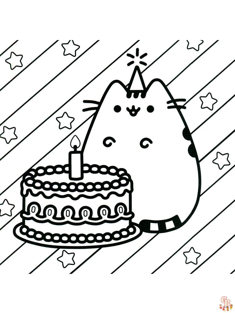 Pusheen coloring pages 16