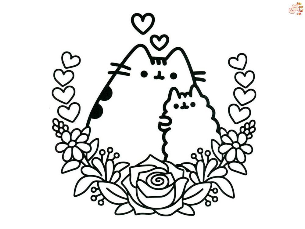 Pusheen coloring pages 17