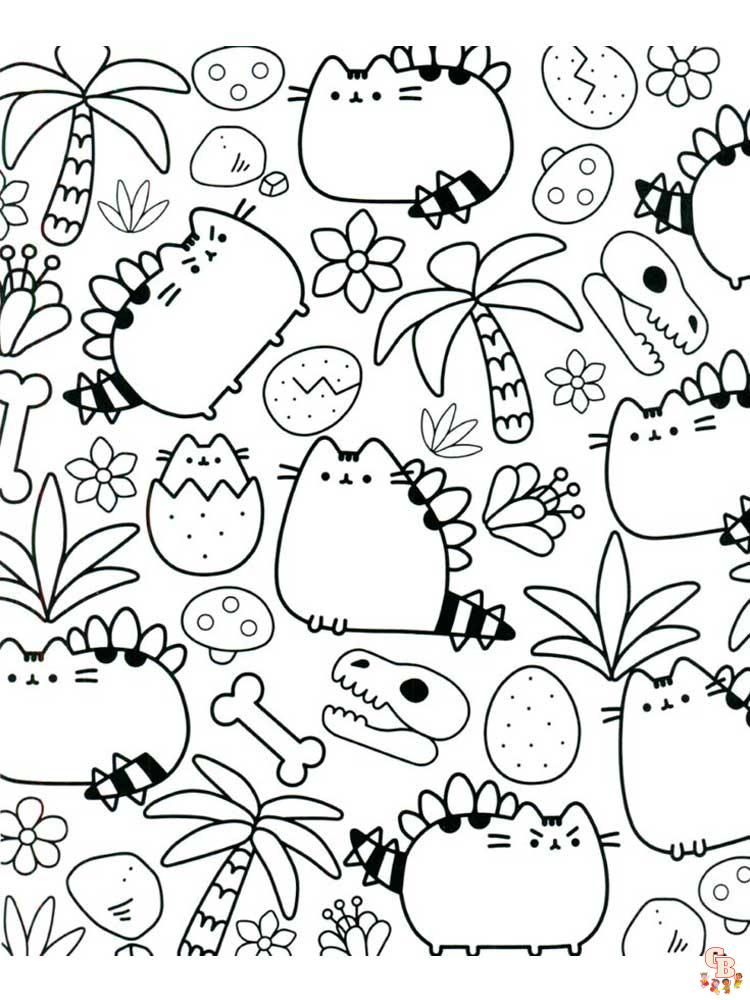 Pusheen coloring pages 19