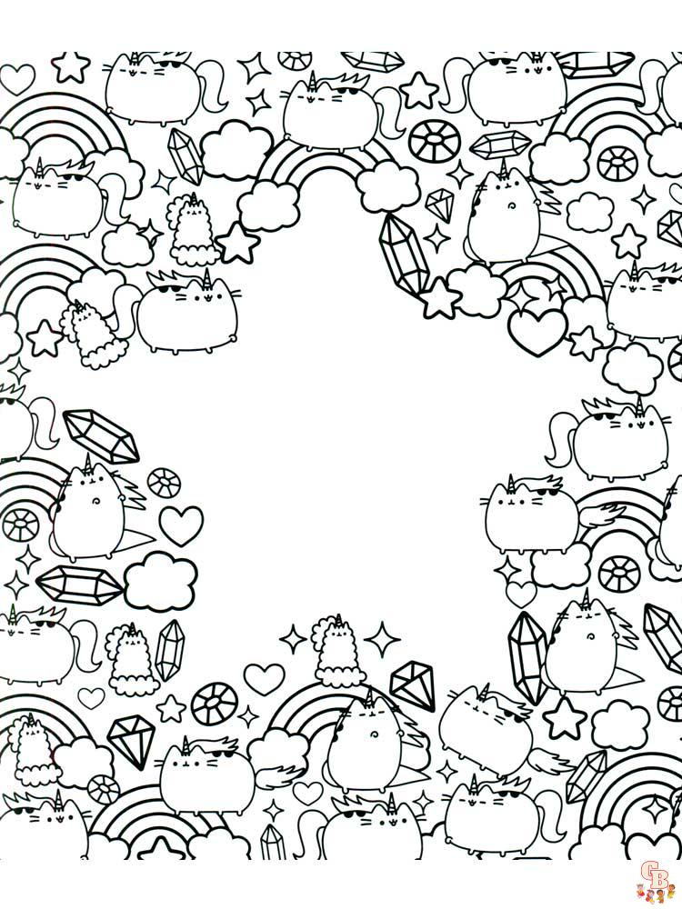 Pusheen coloring pages 20