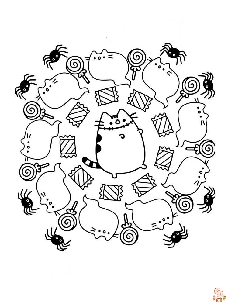 Pusheen coloring pages 27