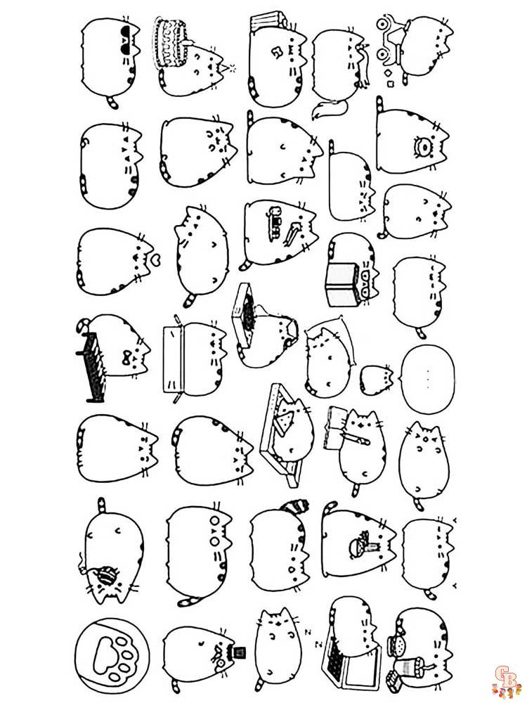 Pusheen coloring pages 34