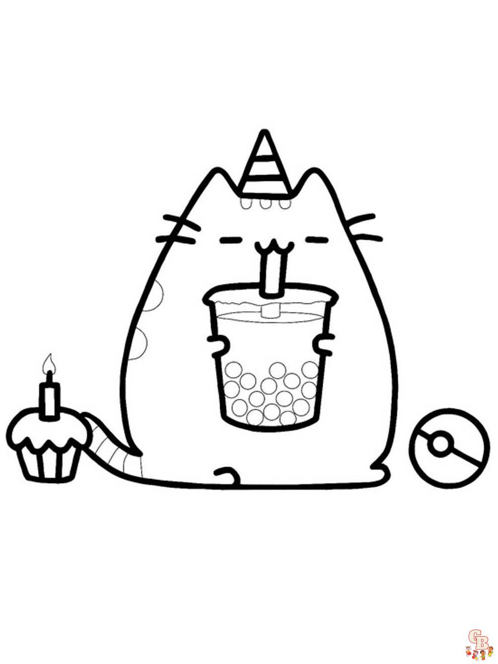 Pusheen coloring pages 37