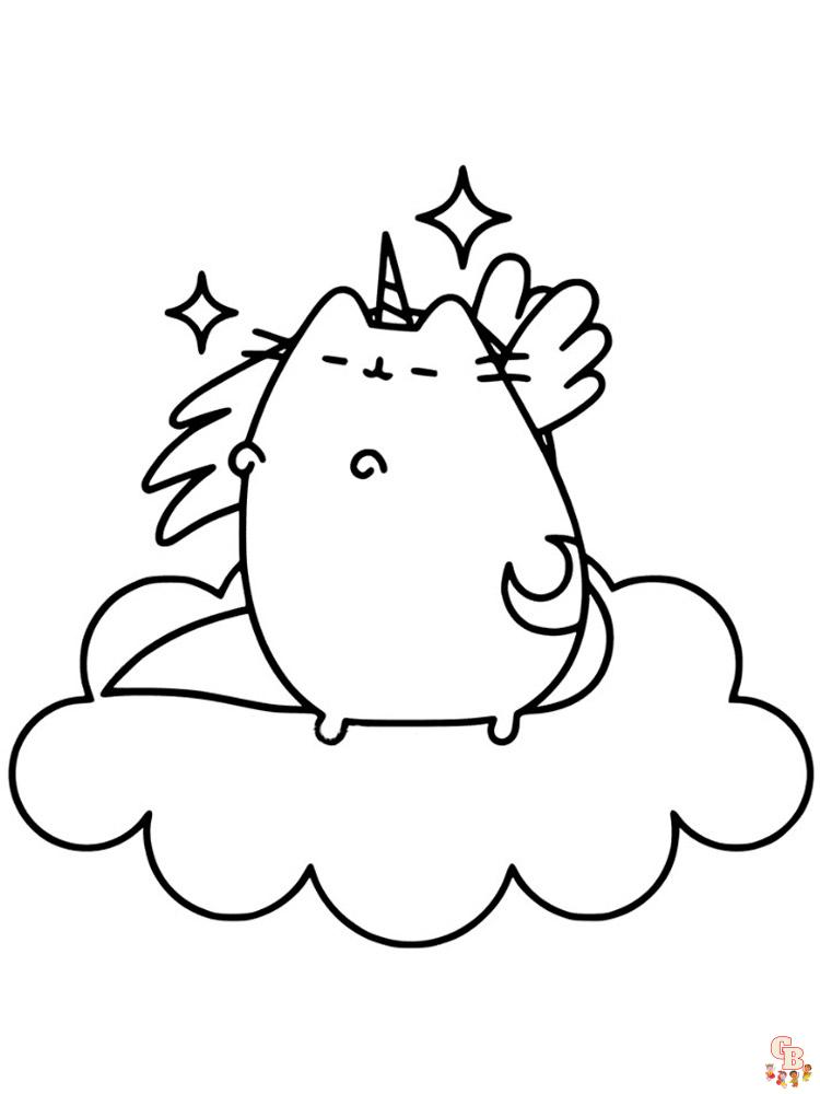Pusheen Coloring Pages Free Printable for Kids - GBcoloring