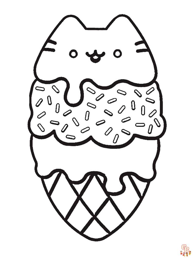 Pusheen coloring pages 43