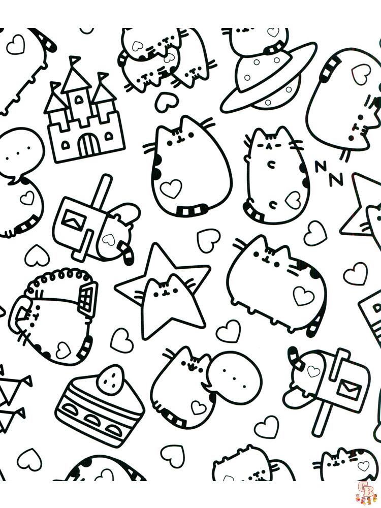 Pusheen coloring pages 47