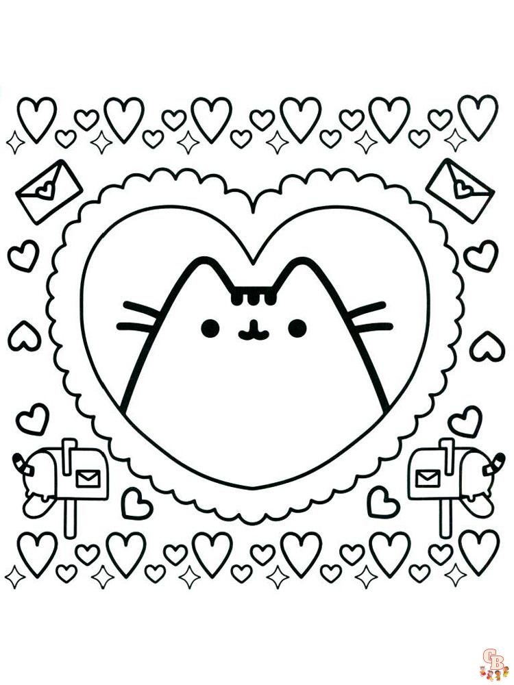 Pusheen Coloring Pages Free Printable For Kids Gbcoloring