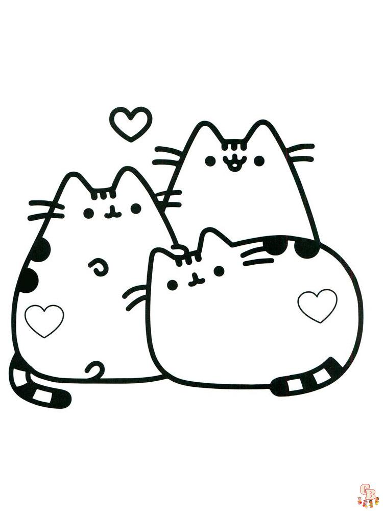 Pusheen Coloring Pages Free Printable for Kids - GBcoloring