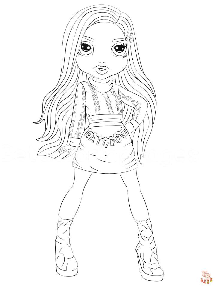 Rainbow High Coloring Pages