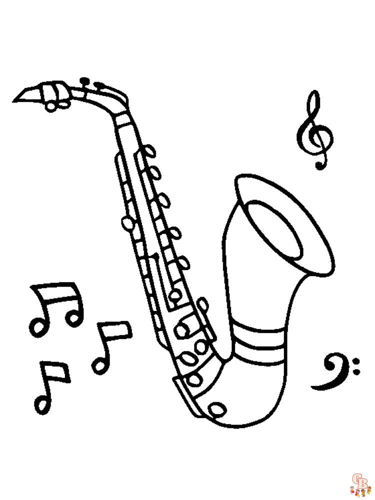 Saxophone Coloring Pages 11