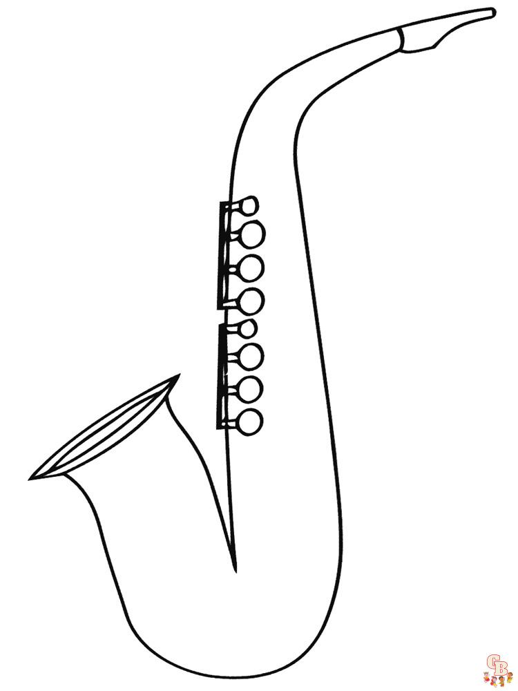 Saxophone Coloring Pages 15