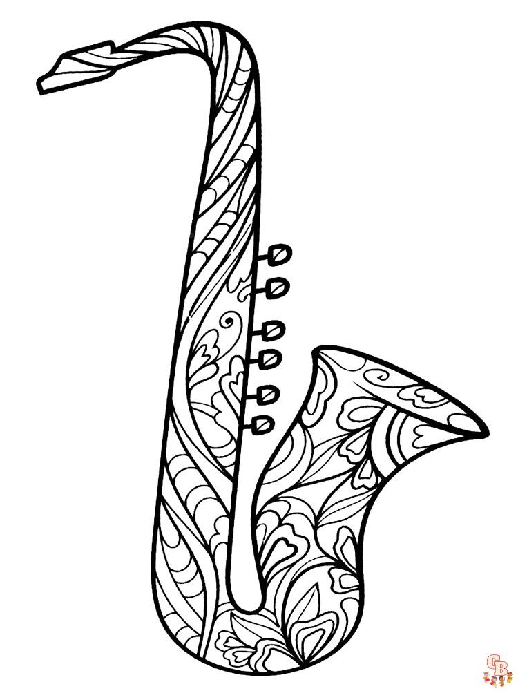 Saxophone Coloring Pages 17