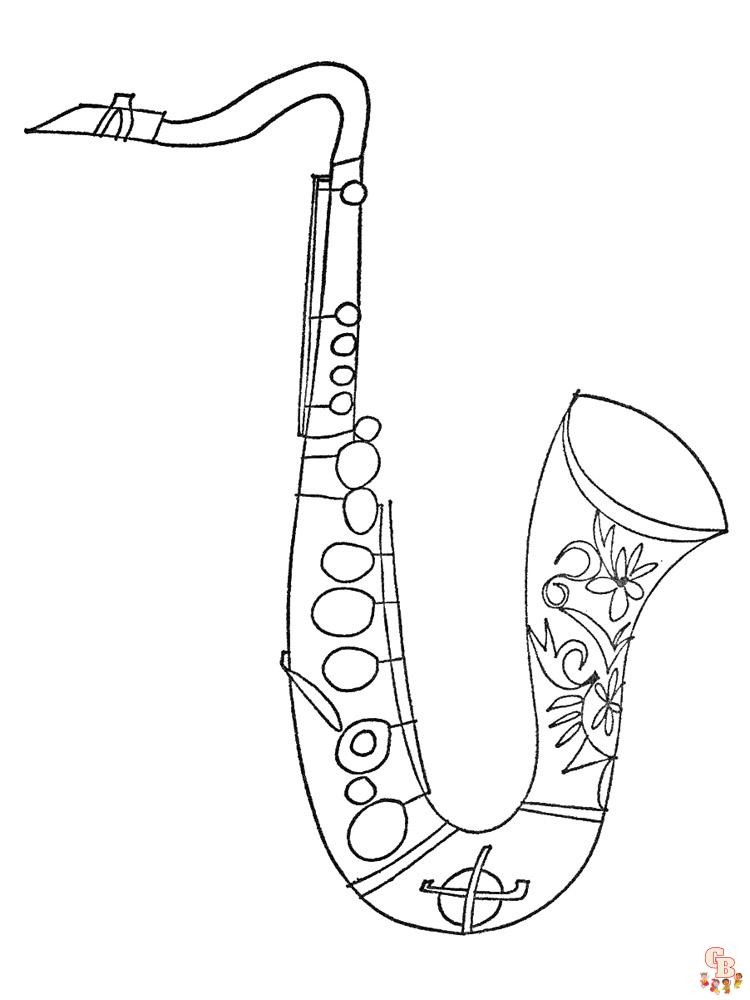 Saxophone Coloring Pages 18