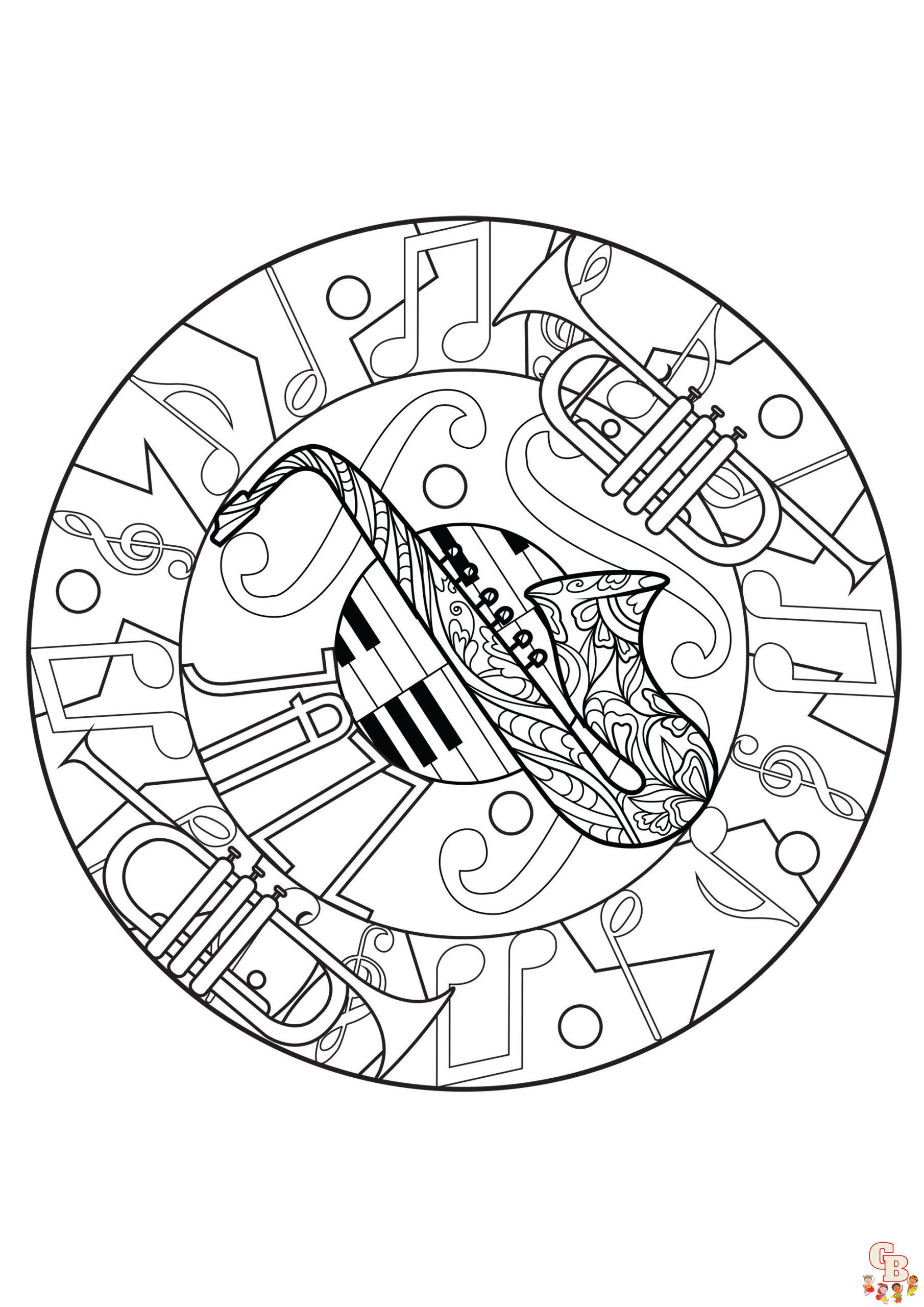 Saxophone Coloring Pages 2