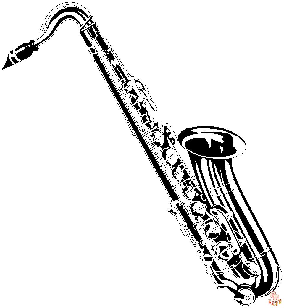 Saxophone Coloring Pages 4