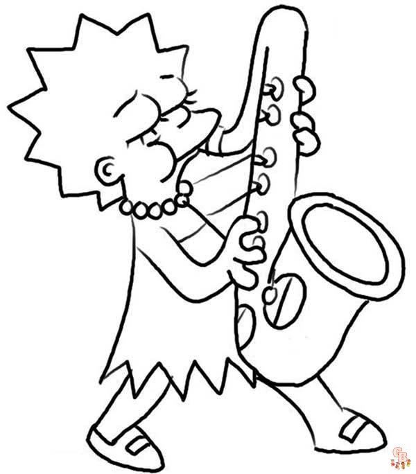 Saxophone Coloring Pages 6