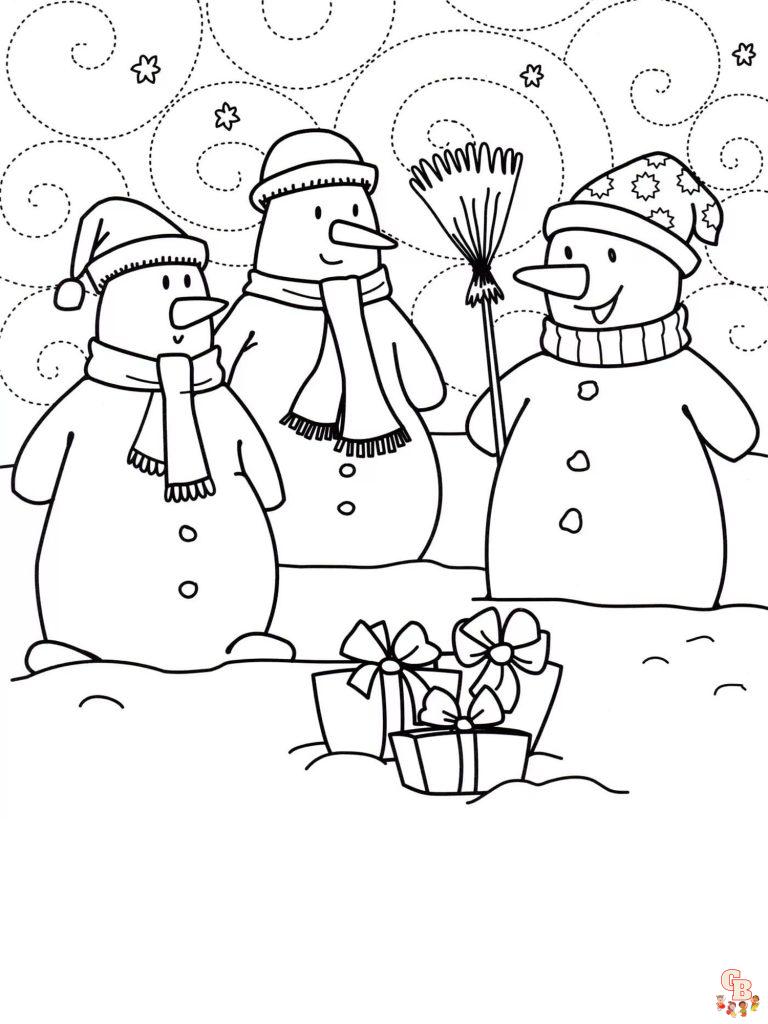 Snowman Coloring Pages Printable and Free For Kids