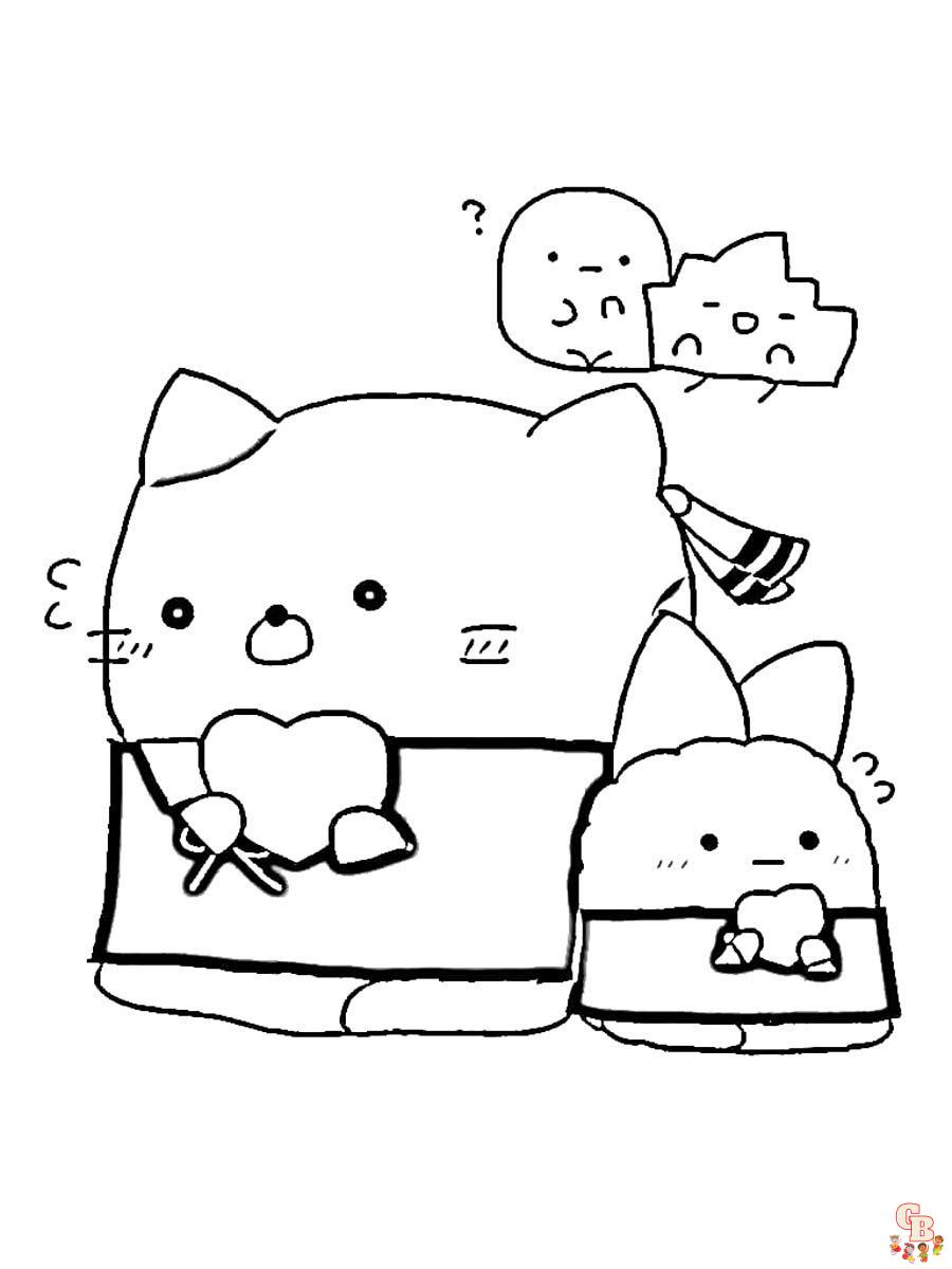 Sumikko Gurashi Coloring Pages Sushi