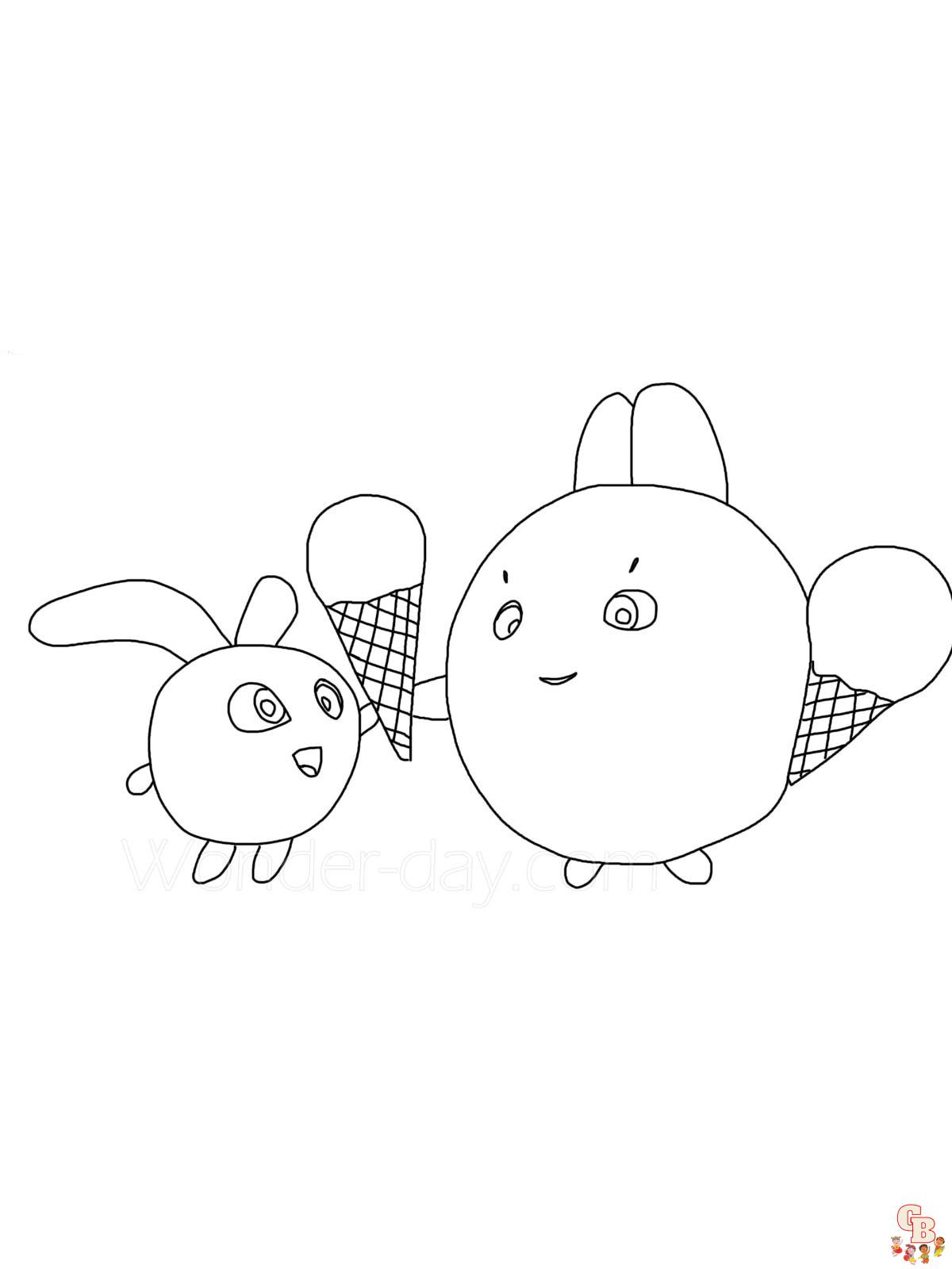 Sunny Bunnies Coloring Pages