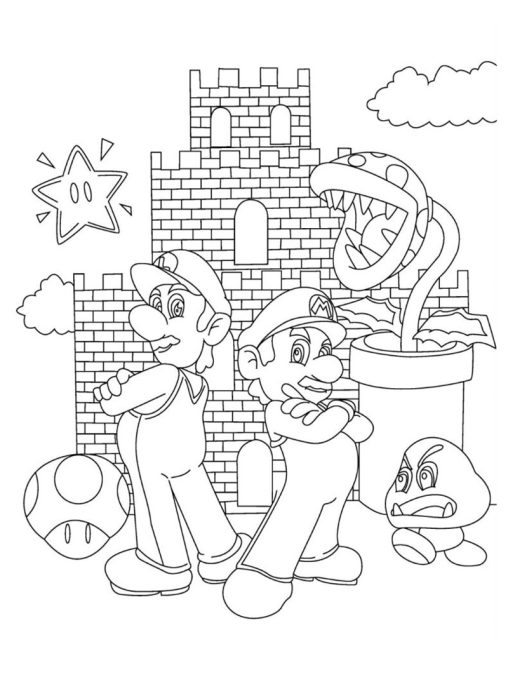 Free Mario Coloring Pages Printable For Kids and Adults