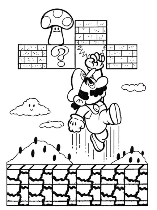 Free Mario Coloring Pages Printable For Kids and Adults