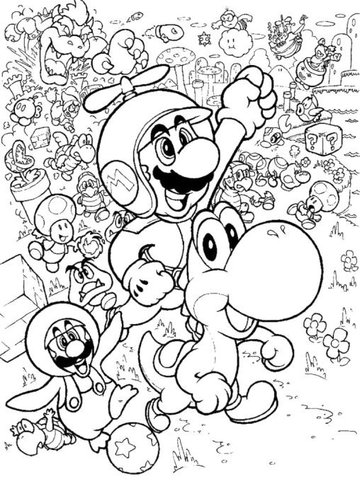 Free Mario Coloring Pages Printable For Kids and Adults