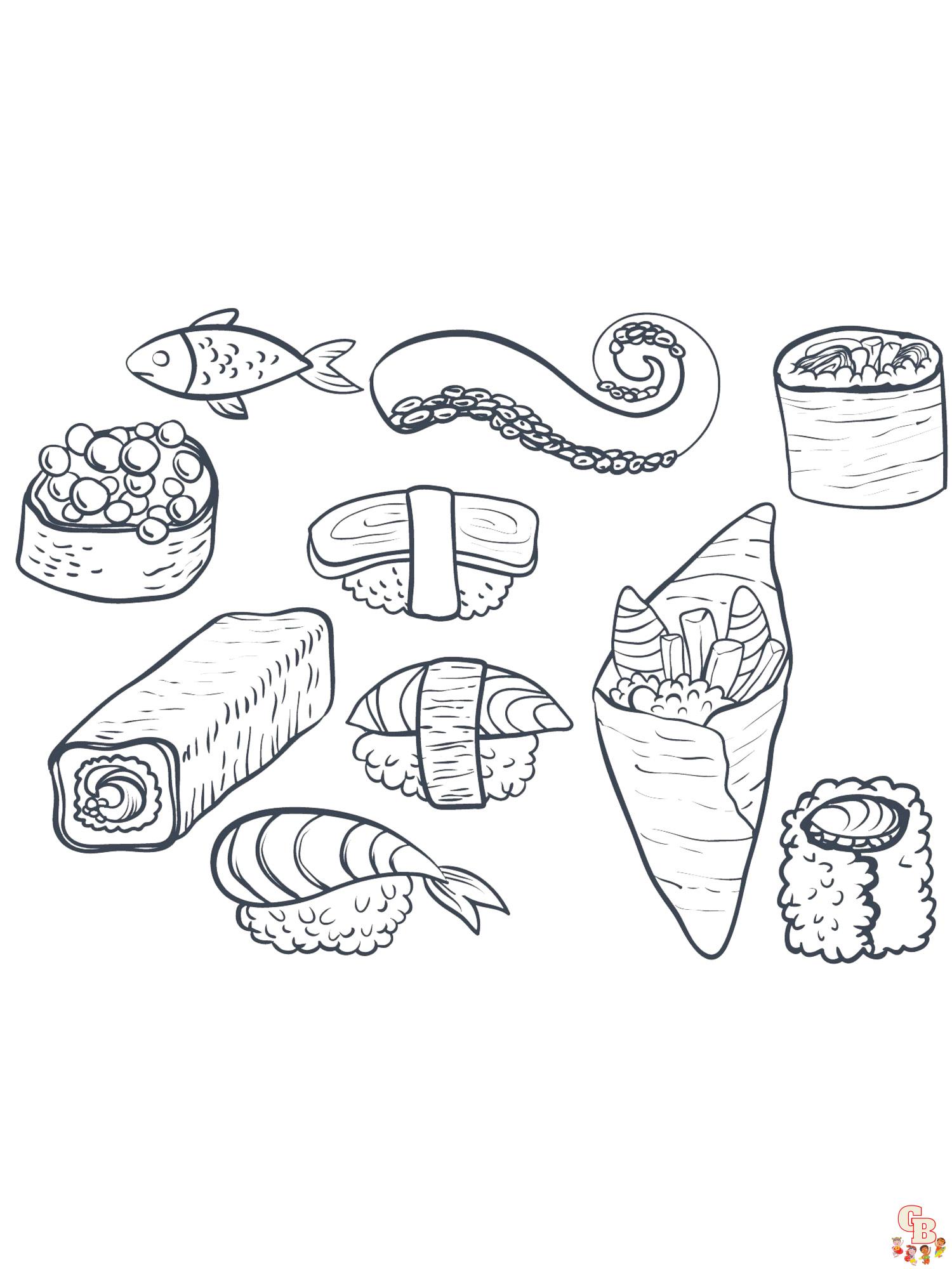 Sushi Coloring Pages 11