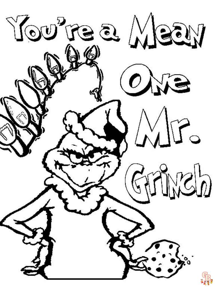 Grinch Coloring Pages Printable And Free GBcoloring