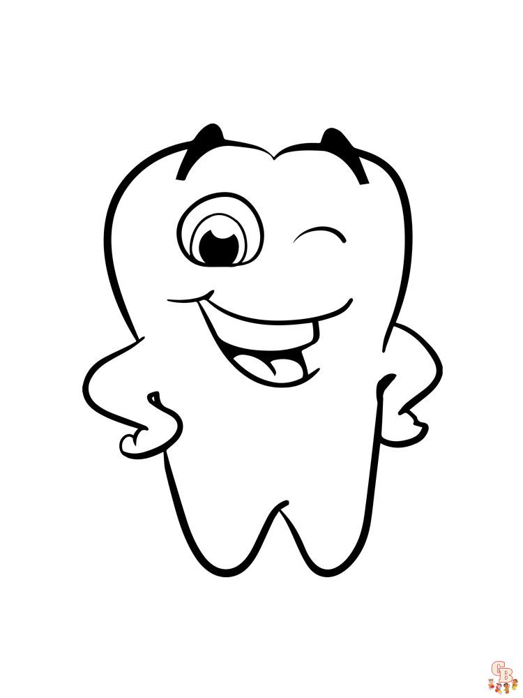 Tooth coloring pages 12