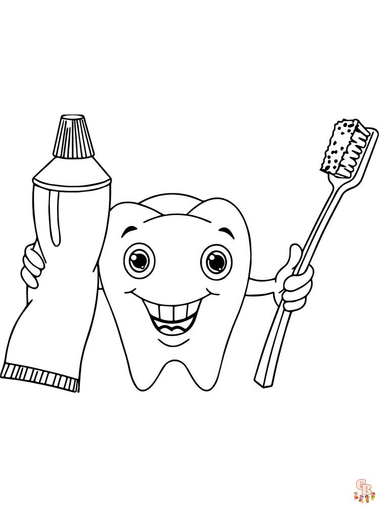 Tooth coloring pages 16