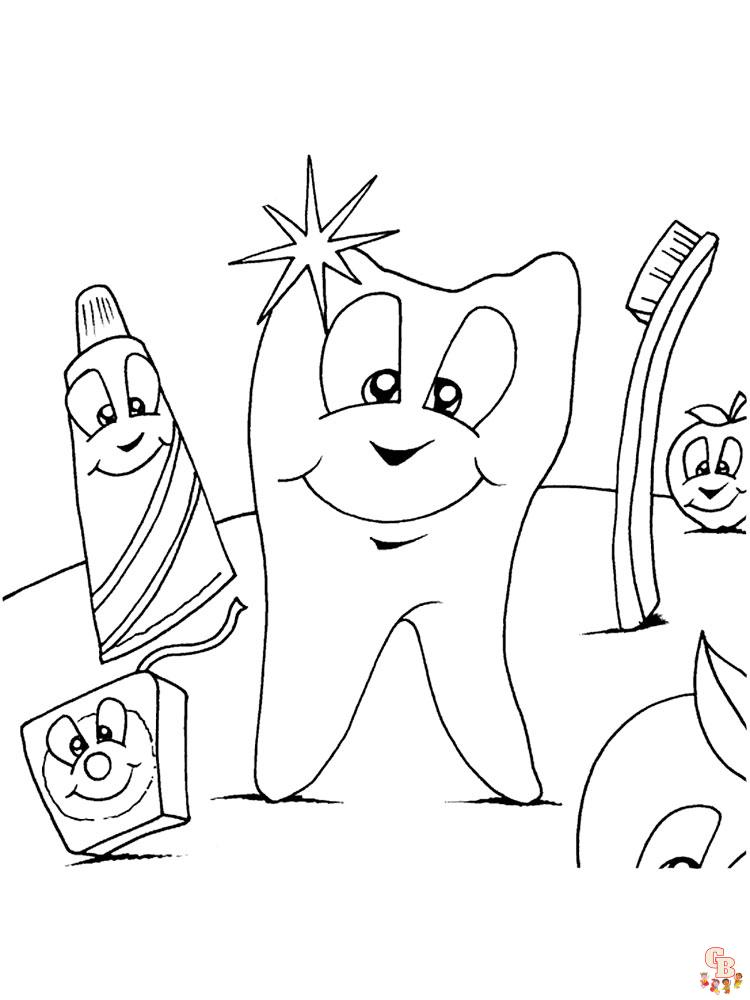 25+ Dibujos de dientes para colorear para niños - GBcoloring