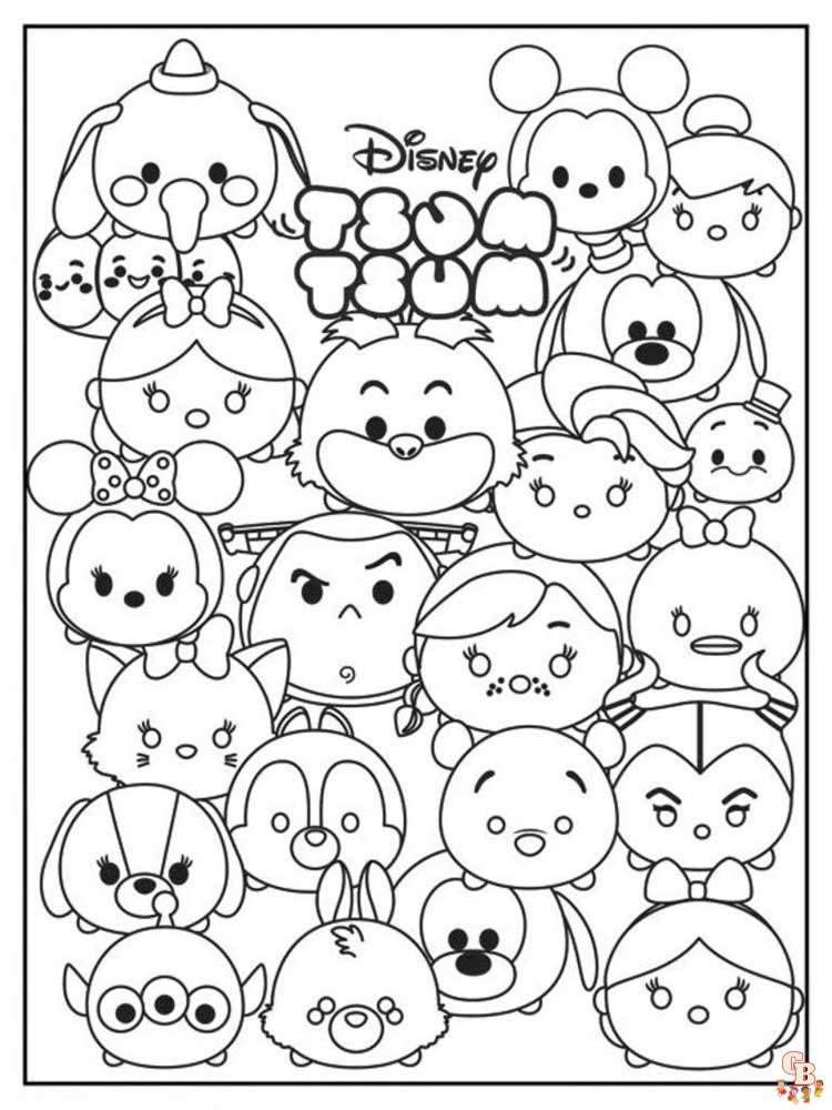 Tsum Tsum Coloring Pages