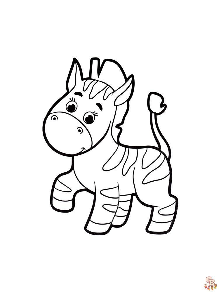 cartoon zebra coloring pages