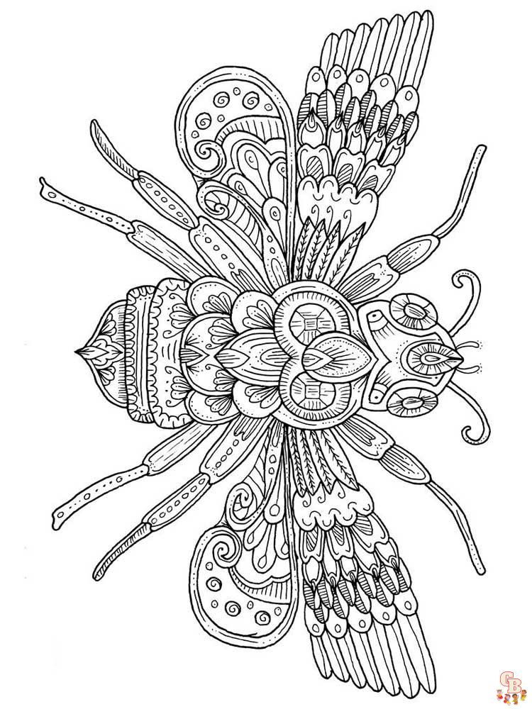 Zentangle Insect Coloring Pages 25