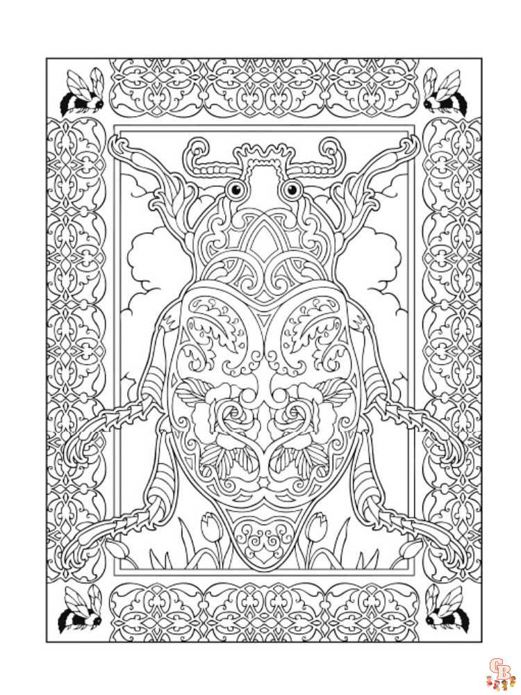 Zentangle Insect Coloring Pages 4