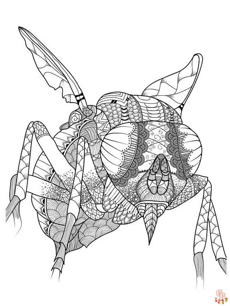 Zentangle Insect Coloring Pages 7