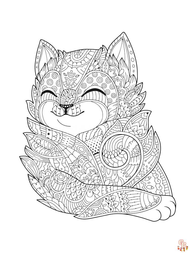 Zentangle Kitten Coloring Pages 4