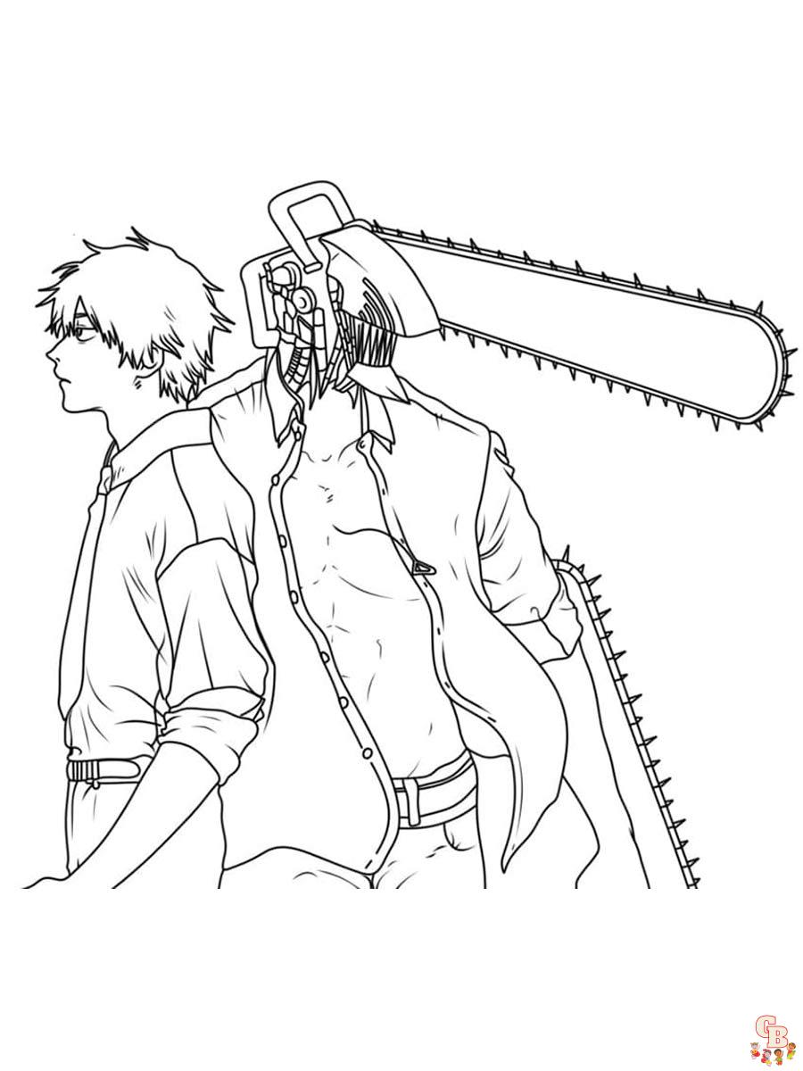 chainsaw man coloring pages 10