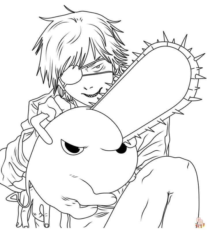 chainsaw man coloring pages 2