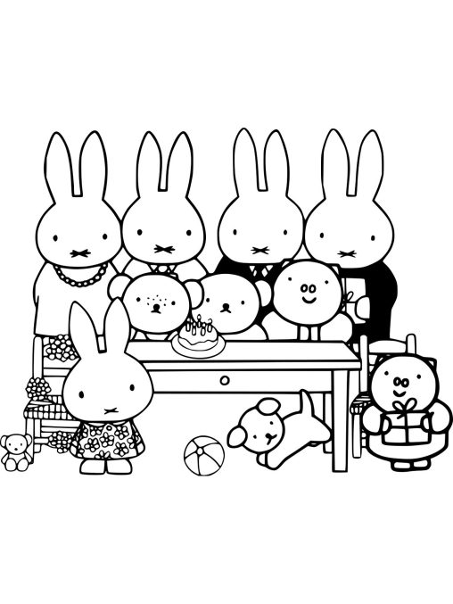 Miffy Coloring Pages Free Printable for kids