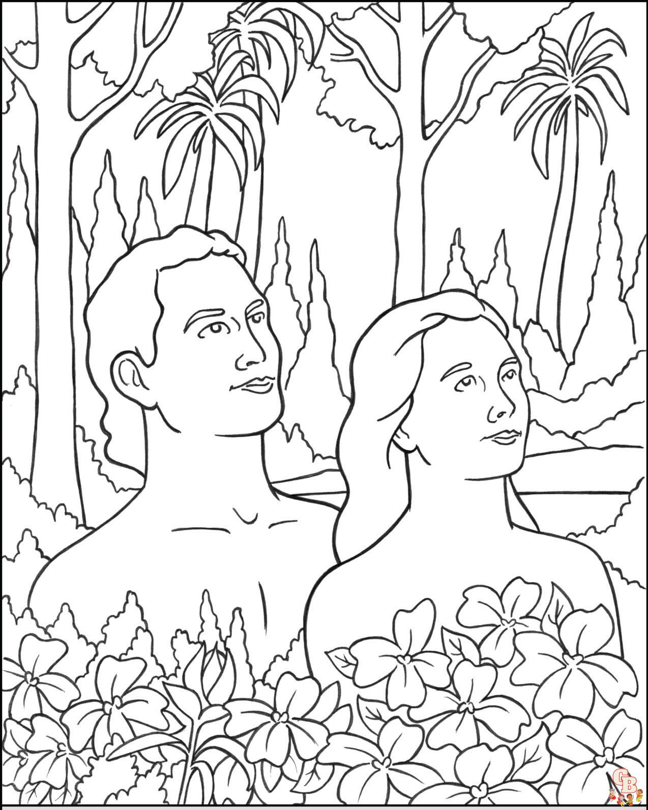 Adam and Eve Coloring Pages 2