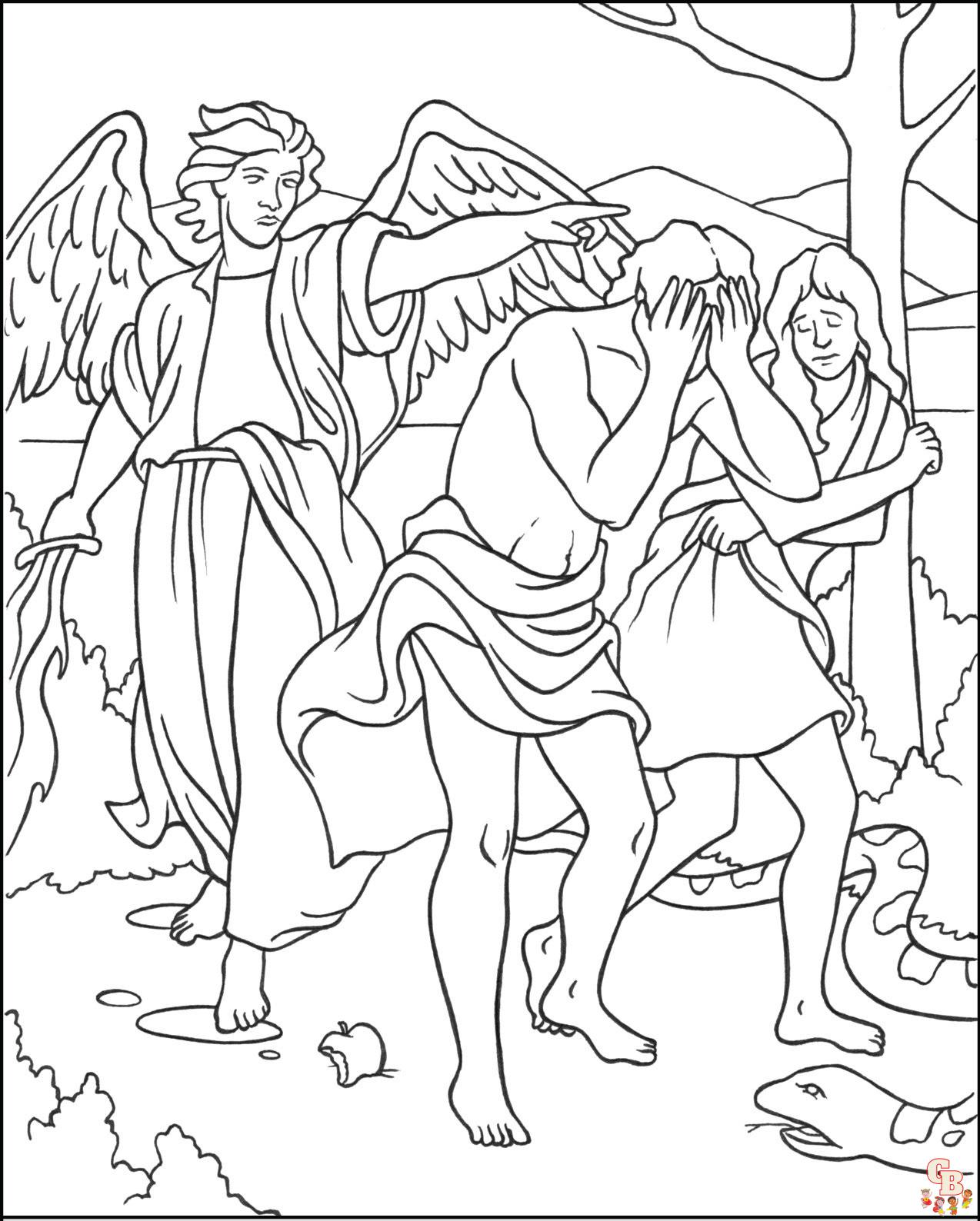 Adam and Eve Coloring Pages 3