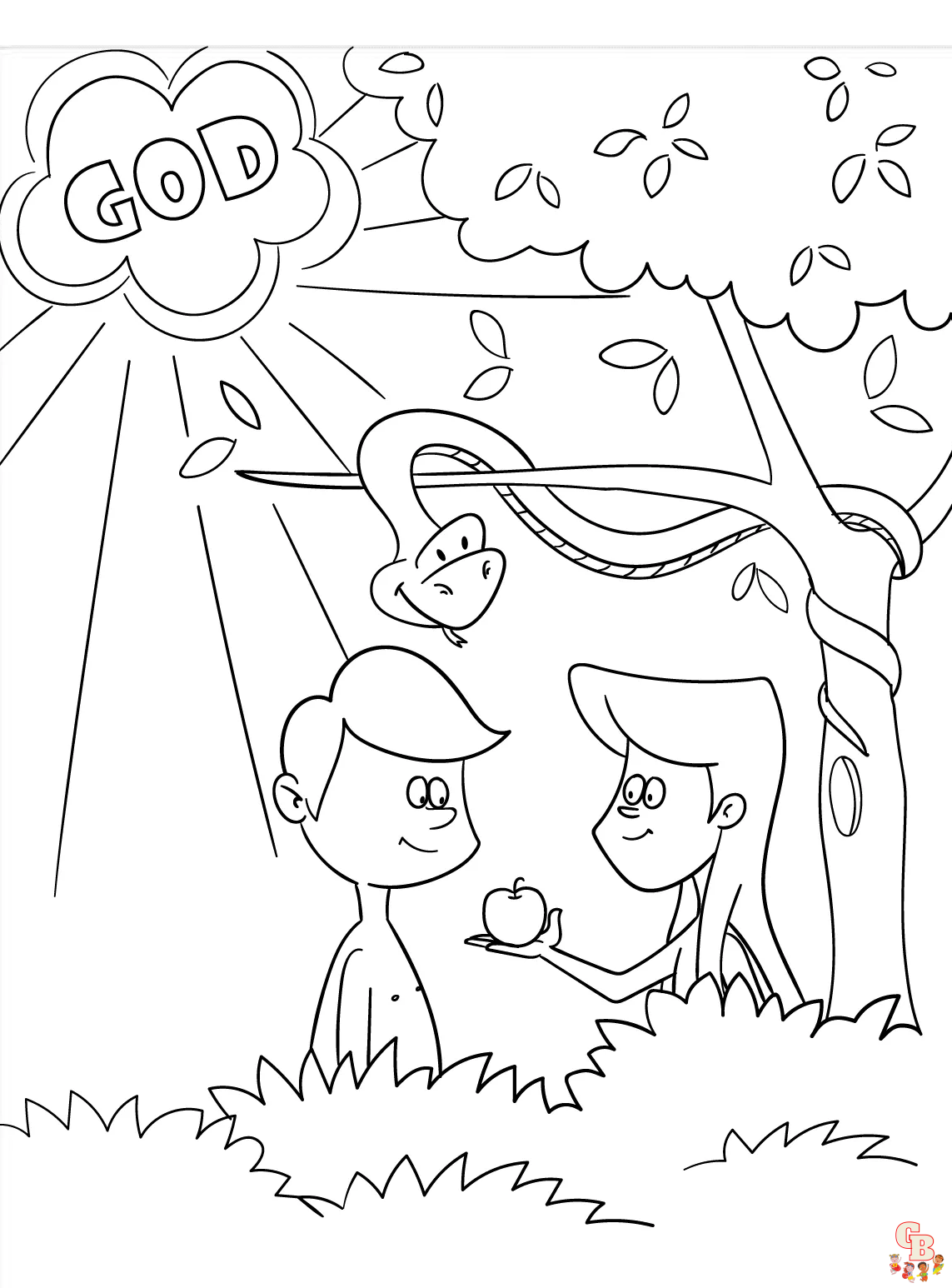 Adam and Eve Coloring Pages 3