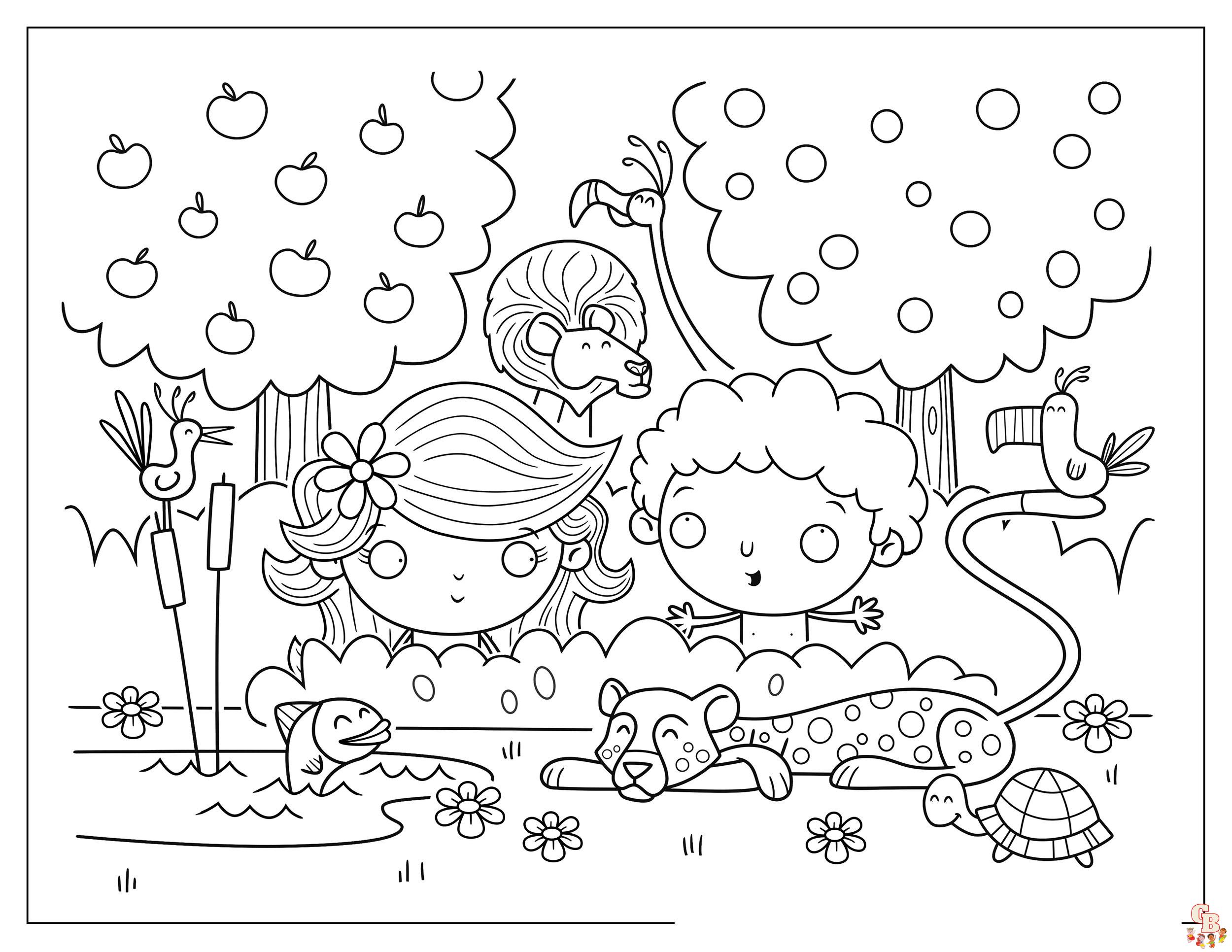 Adam and Eve Coloring Pages 4
