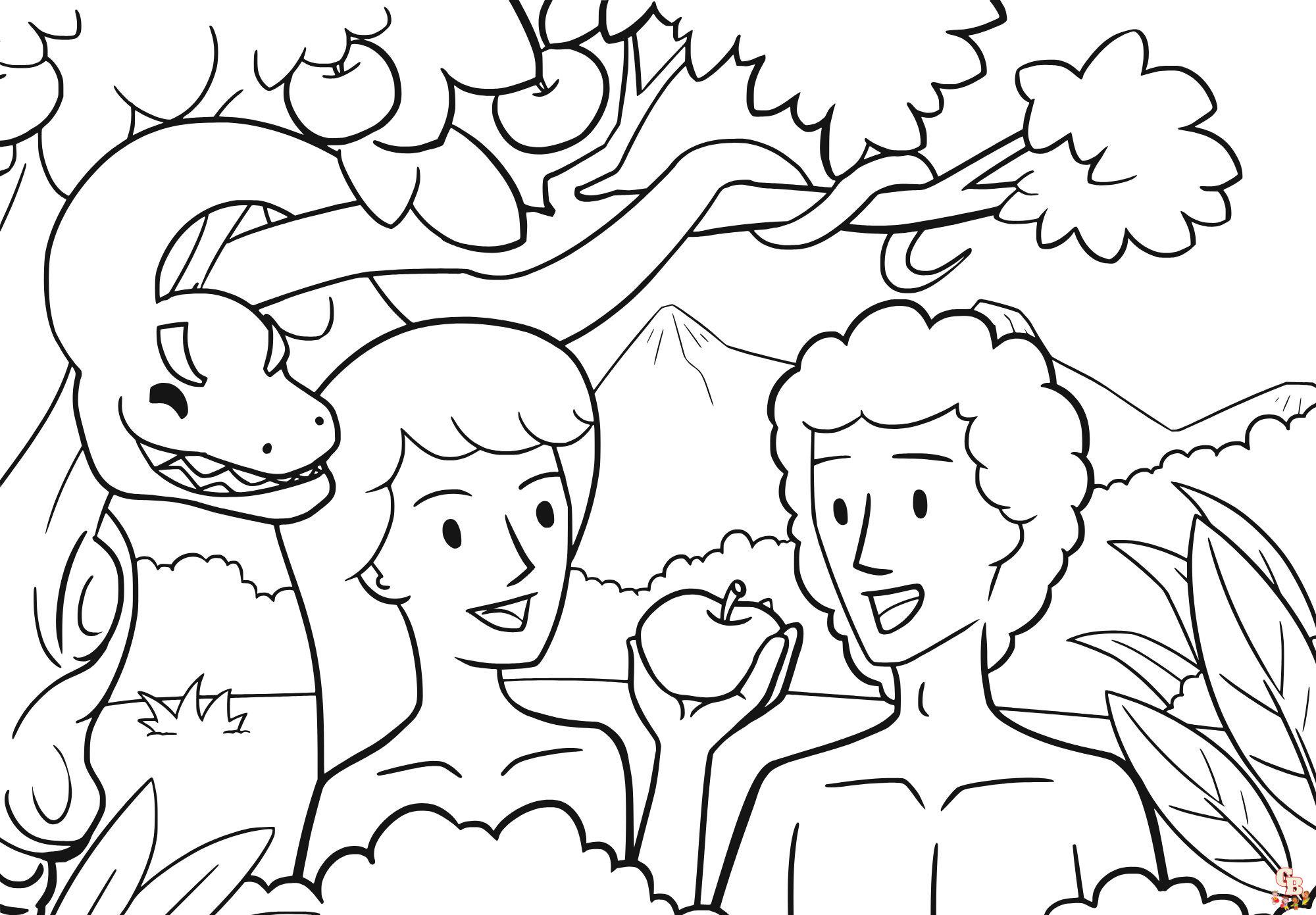 Adam and Eve Coloring Pages 5